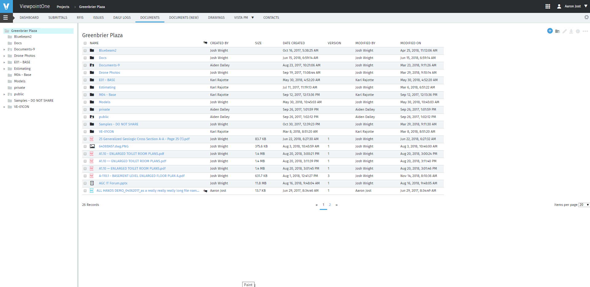 screenshot of Viewpoint Team